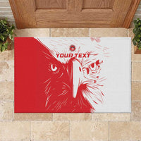 Custom Tunisia Football Rubber Doormat Go Eagles of Carthage - Wonder Print Shop
