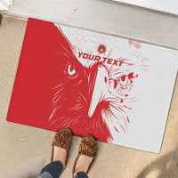Custom Tunisia Football Rubber Doormat Go Eagles of Carthage - Wonder Print Shop