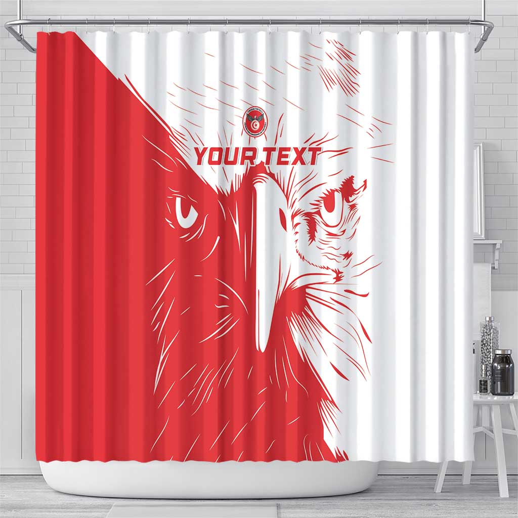 Custom Tunisia Football Shower Curtain Go Eagles of Carthage - Wonder Print Shop