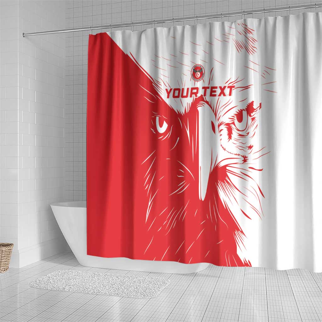 Custom Tunisia Football Shower Curtain Go Eagles of Carthage - Wonder Print Shop