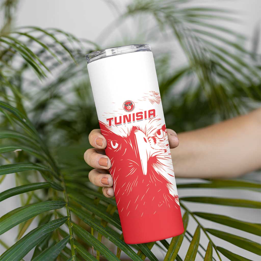 Custom Tunisia Football Skinny Tumbler Go Eagles of Carthage - Wonder Print Shop
