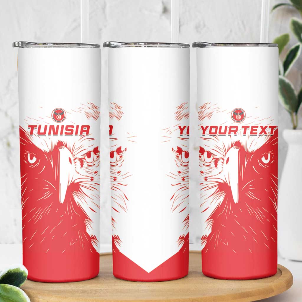 Custom Tunisia Football Skinny Tumbler Go Eagles of Carthage - Wonder Print Shop