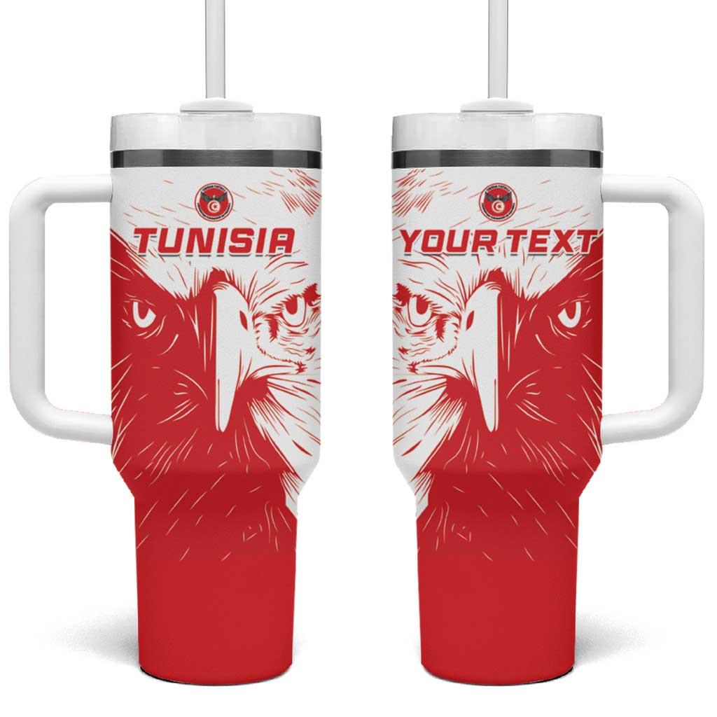 Custom Tunisia Football Tumbler With Handle Go Eagles of Carthage - Wonder Print Shop