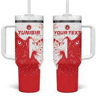 Custom Tunisia Football Tumbler With Handle Go Eagles of Carthage - Wonder Print Shop