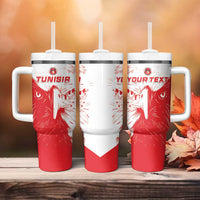 Custom Tunisia Football Tumbler With Handle Go Eagles of Carthage - Wonder Print Shop