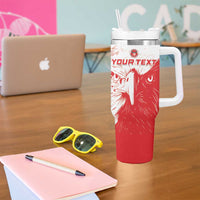 Custom Tunisia Football Tumbler With Handle Go Eagles of Carthage - Wonder Print Shop