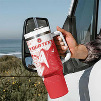 Custom Tunisia Football Tumbler With Handle Go Eagles of Carthage - Wonder Print Shop