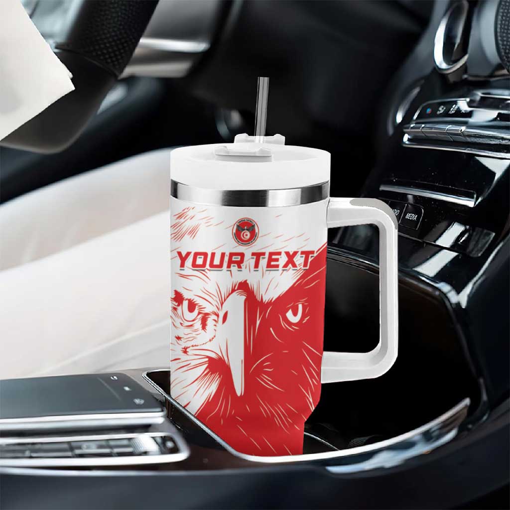 Custom Tunisia Football Tumbler With Handle Go Eagles of Carthage - Wonder Print Shop