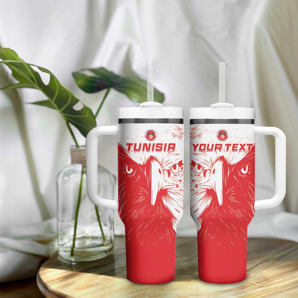 Custom Tunisia Football Tumbler With Handle Go Eagles of Carthage - Wonder Print Shop