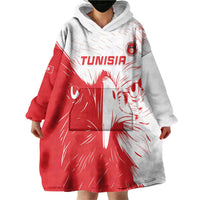 Custom Tunisia Football Wearable Blanket Hoodie Go Eagles of Carthage - Wonder Print Shop