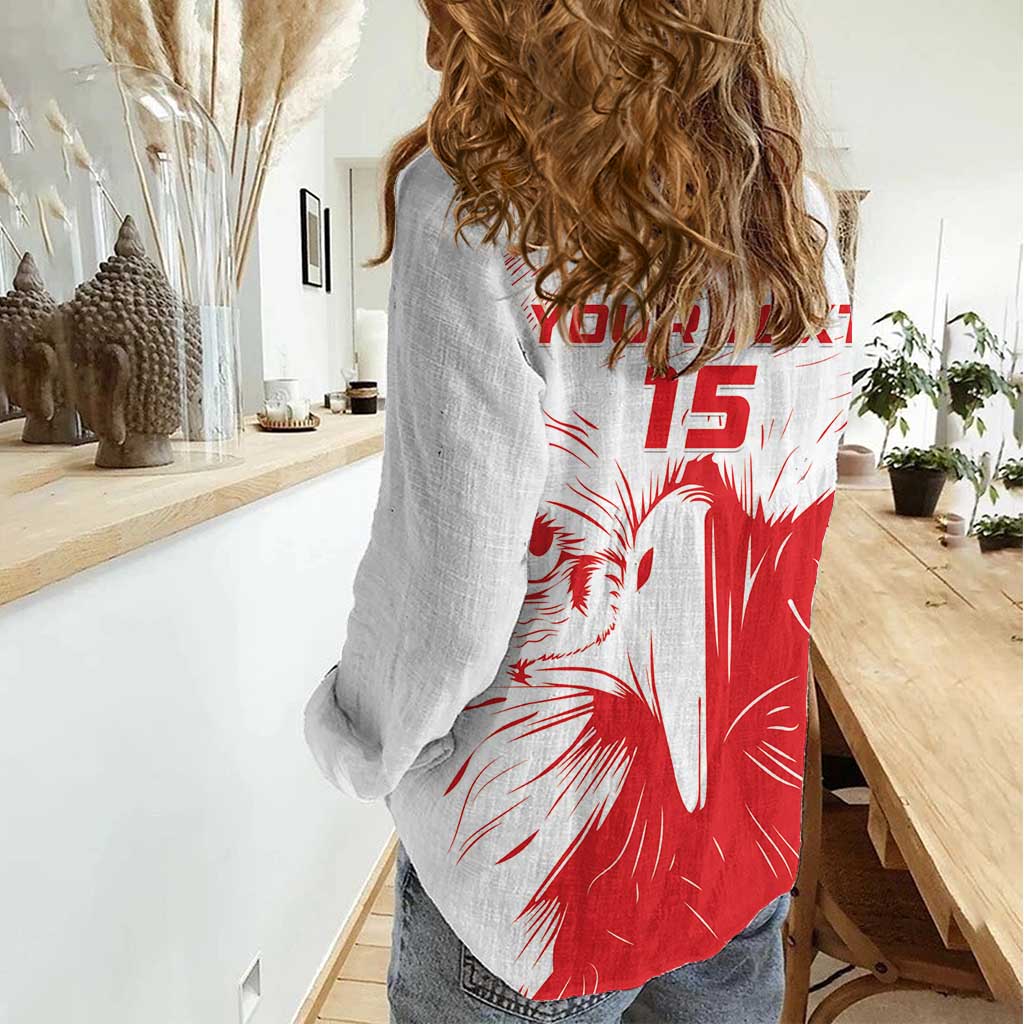 Custom Tunisia Football Women Casual Shirt Go Eagles of Carthage - Wonder Print Shop