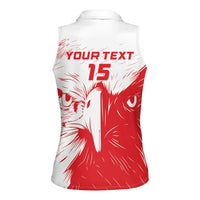 Custom Tunisia Football Women Sleeveless Polo Shirt Go Eagles of Carthage - Wonder Print Shop