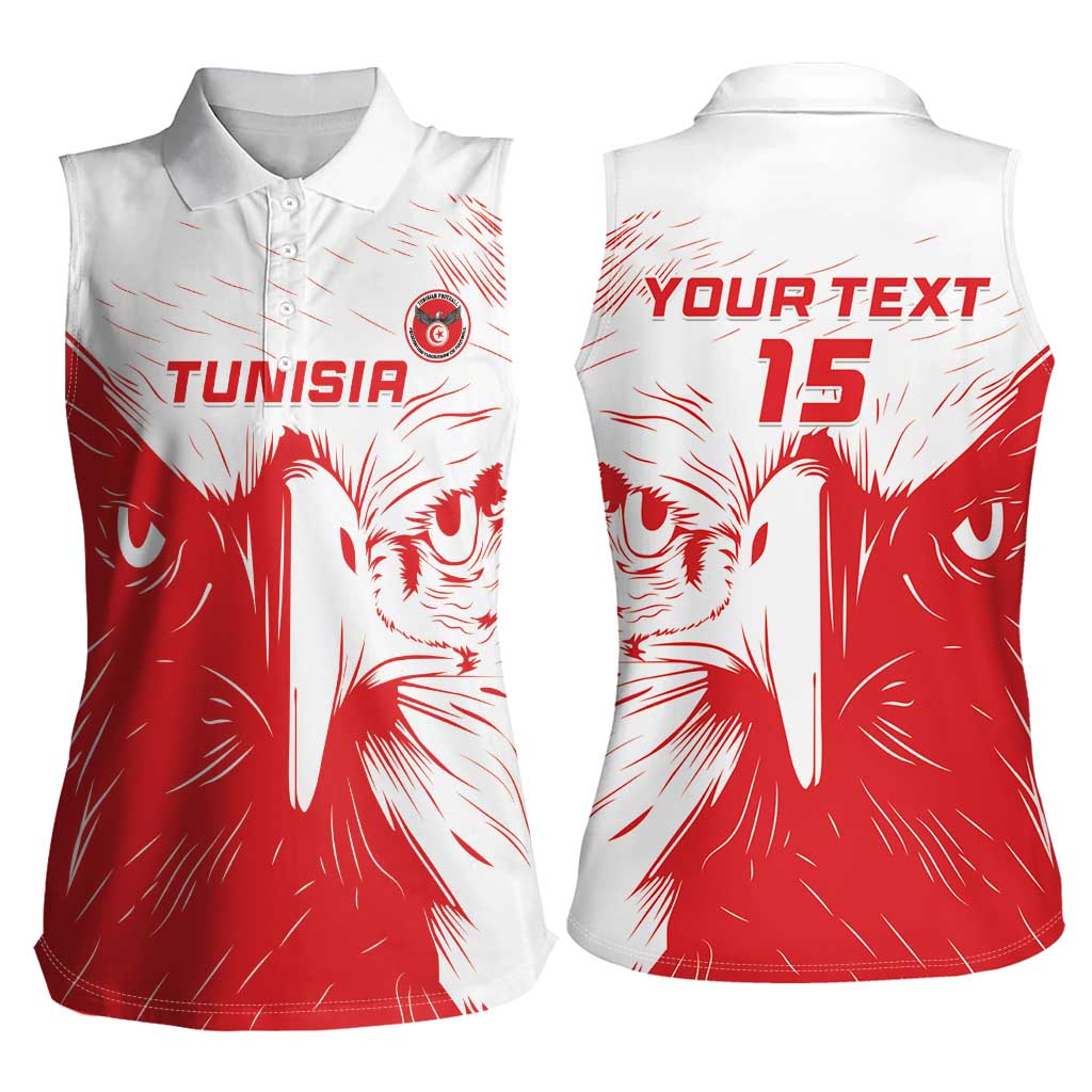 Custom Tunisia Football Women Sleeveless Polo Shirt Go Eagles of Carthage - Wonder Print Shop