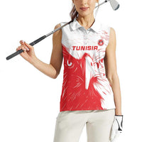 Custom Tunisia Football Women Sleeveless Polo Shirt Go Eagles of Carthage - Wonder Print Shop