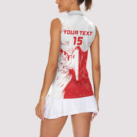 Custom Tunisia Football Women Sleeveless Polo Shirt Go Eagles of Carthage - Wonder Print Shop