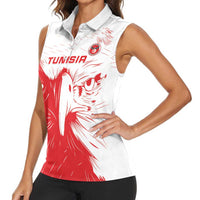 Custom Tunisia Football Women Sleeveless Polo Shirt Go Eagles of Carthage - Wonder Print Shop