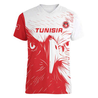 Custom Tunisia Football Women V-Neck T-Shirt Go Eagles of Carthage - Wonder Print Shop