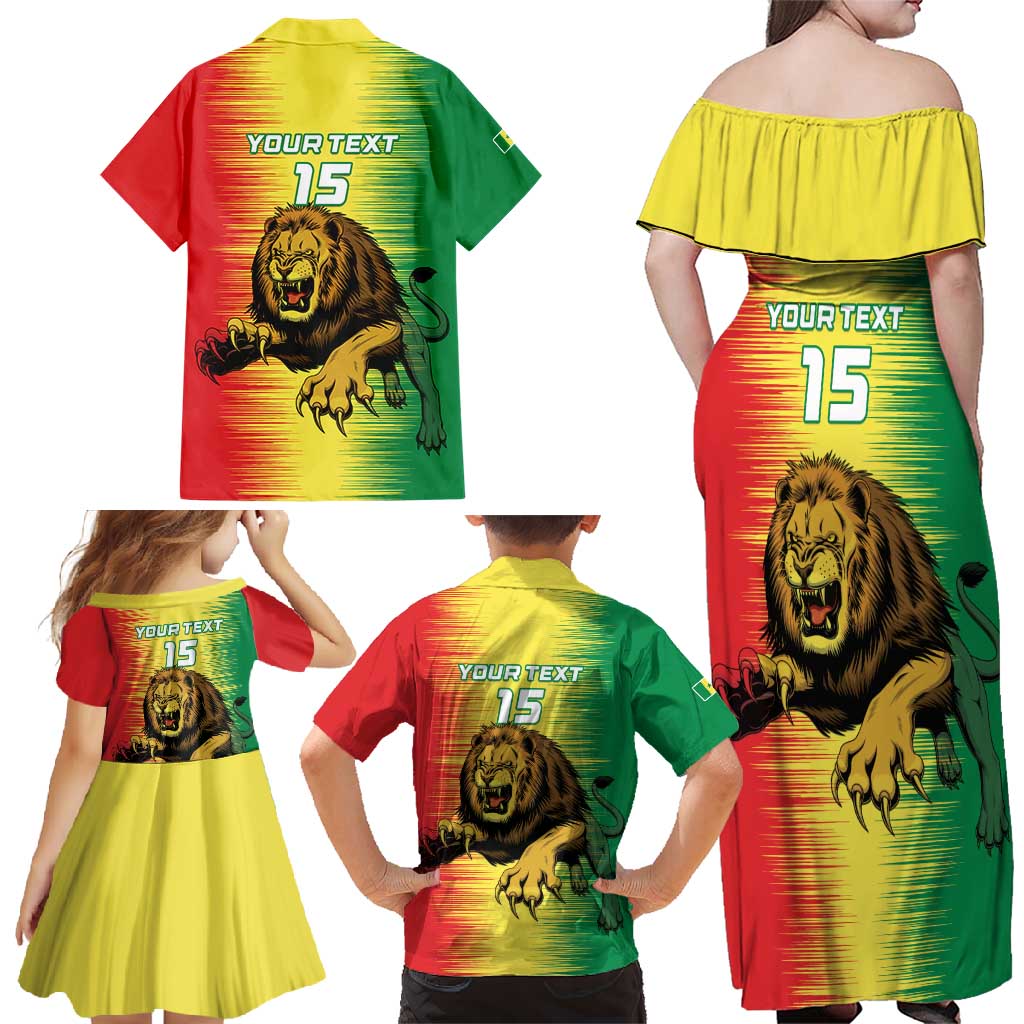 Custom Senegal Football Family Matching Off Shoulder Maxi Dress and Hawaiian Shirt Go Lions of Teranga - Wonder Print Shop