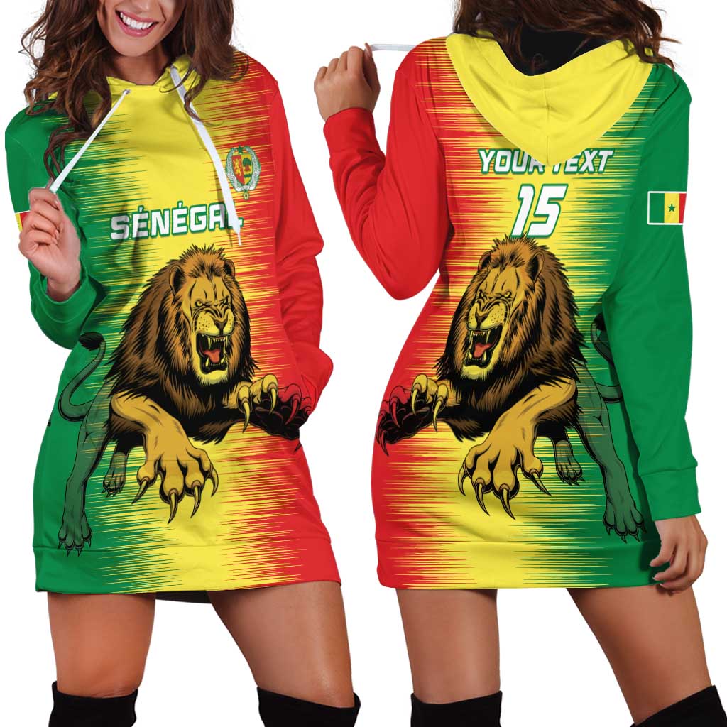 Custom Senegal Football Hoodie Dress Go Lions of Teranga - Wonder Print Shop