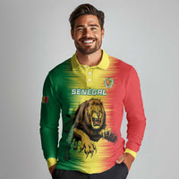 Custom Senegal Football Long Sleeve Polo Shirt Go Lions of Teranga - Wonder Print Shop
