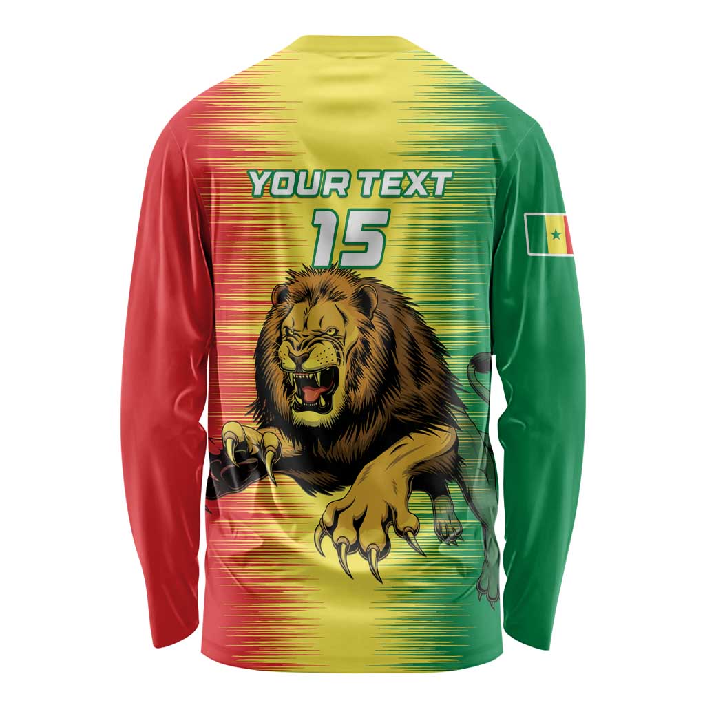 Custom Senegal Football Long Sleeve Shirt Go Lions of Teranga - Wonder Print Shop