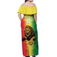 Custom Senegal Football Off Shoulder Maxi Dress Go Lions of Teranga - Wonder Print Shop