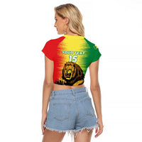 Custom Senegal Football Raglan Cropped T Shirt Go Lions of Teranga - Wonder Print Shop