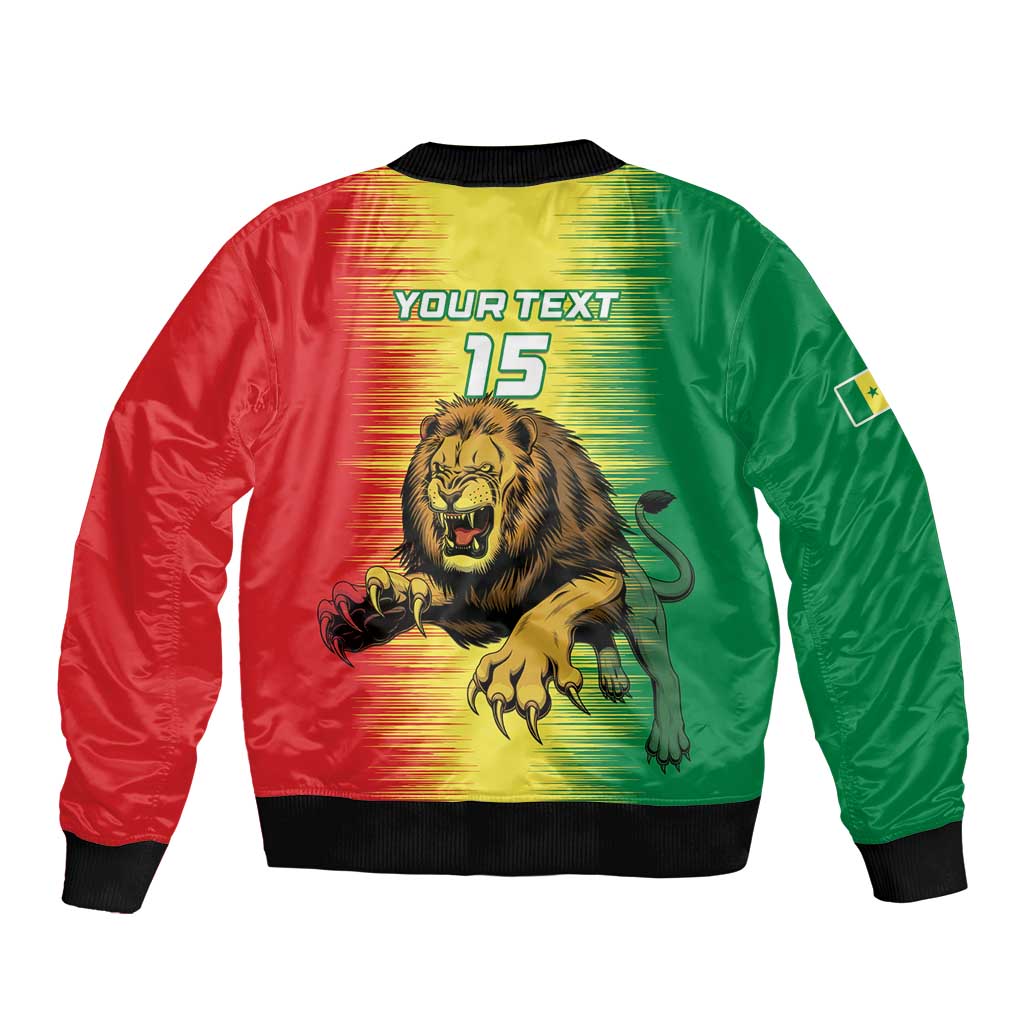 Custom Senegal Football Sleeve Zip Bomber Jacket Go Lions of Teranga - Wonder Print Shop