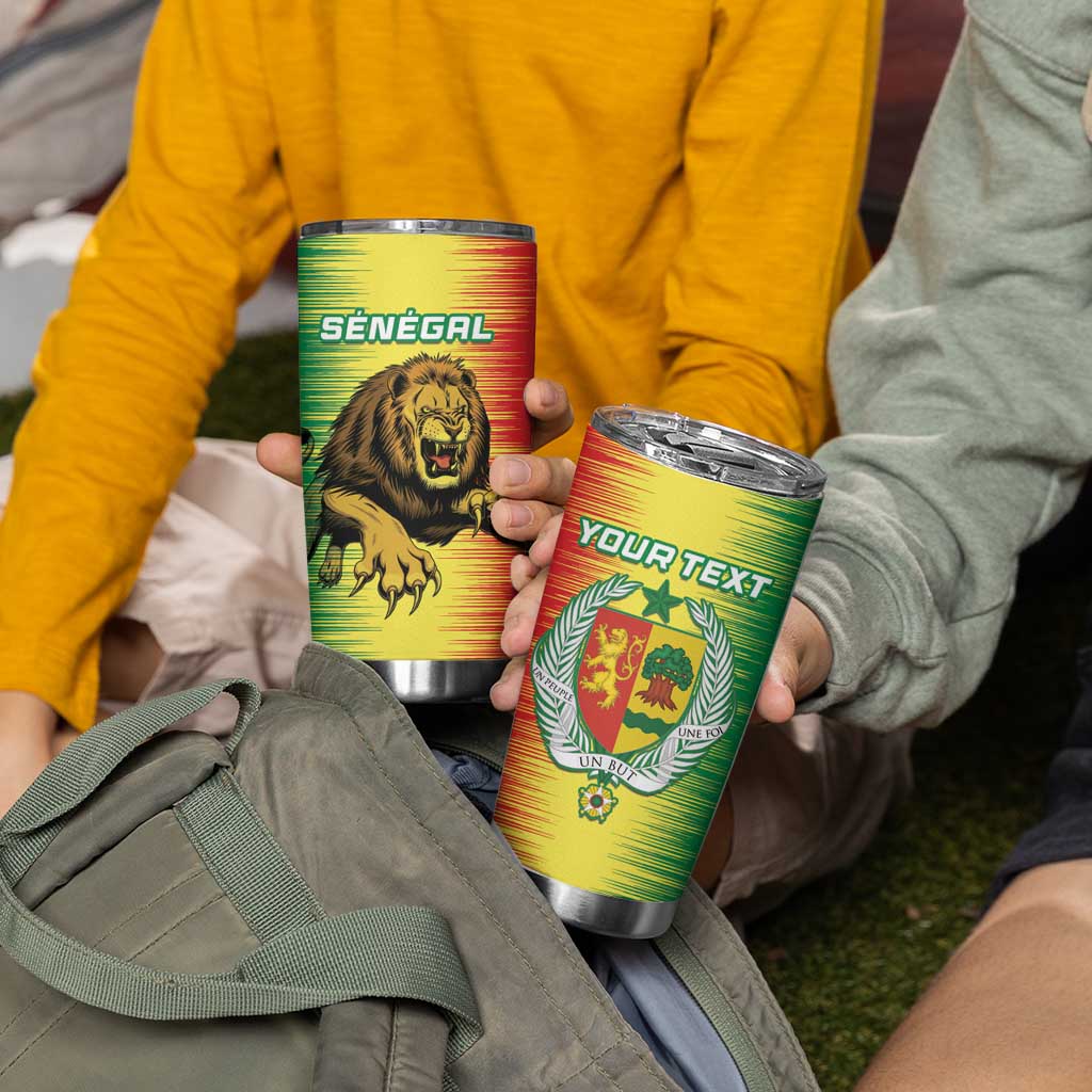 Custom Senegal Football Tumbler Cup Go Lions of Teranga - Wonder Print Shop