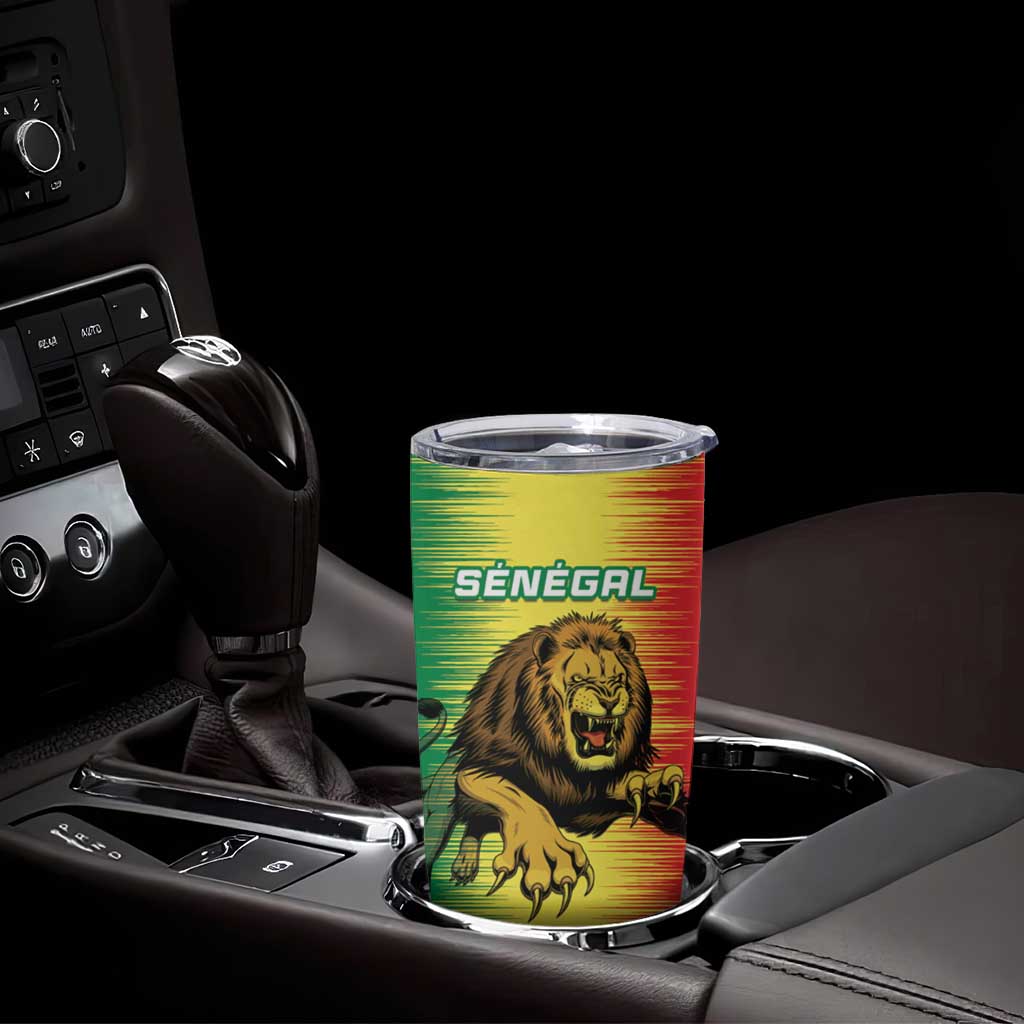 Custom Senegal Football Tumbler Cup Go Lions of Teranga - Wonder Print Shop
