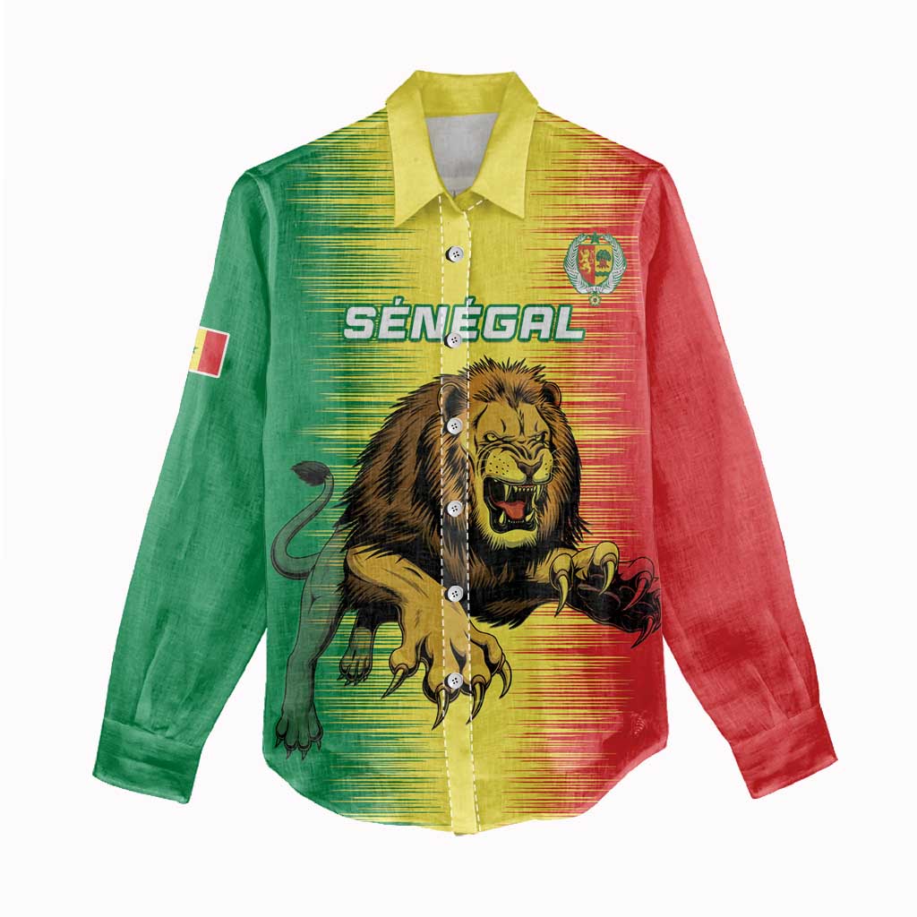 Custom Senegal Football Women Casual Shirt Go Lions of Teranga - Wonder Print Shop