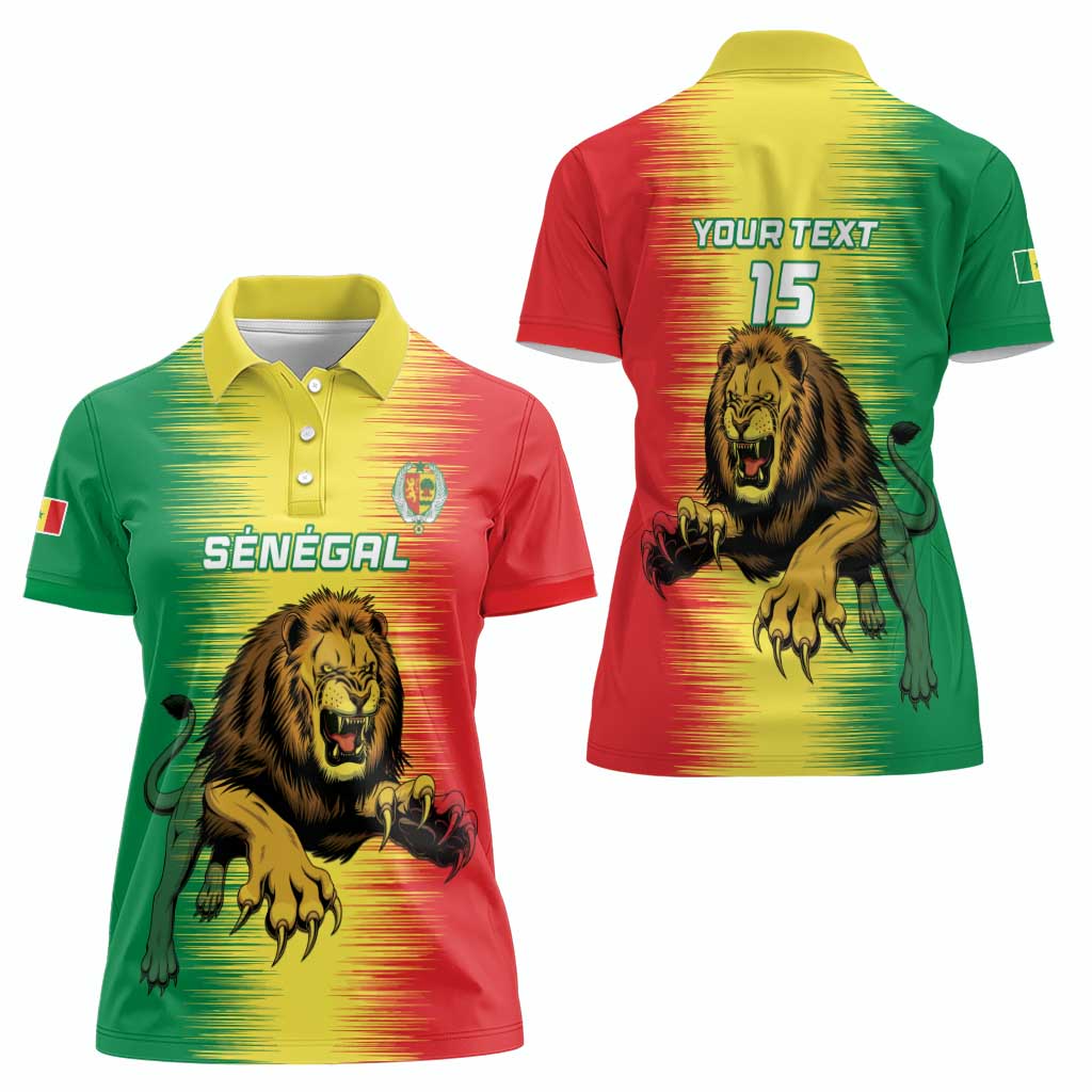 Custom Senegal Football Women Polo Shirt Go Lions of Teranga - Wonder Print Shop