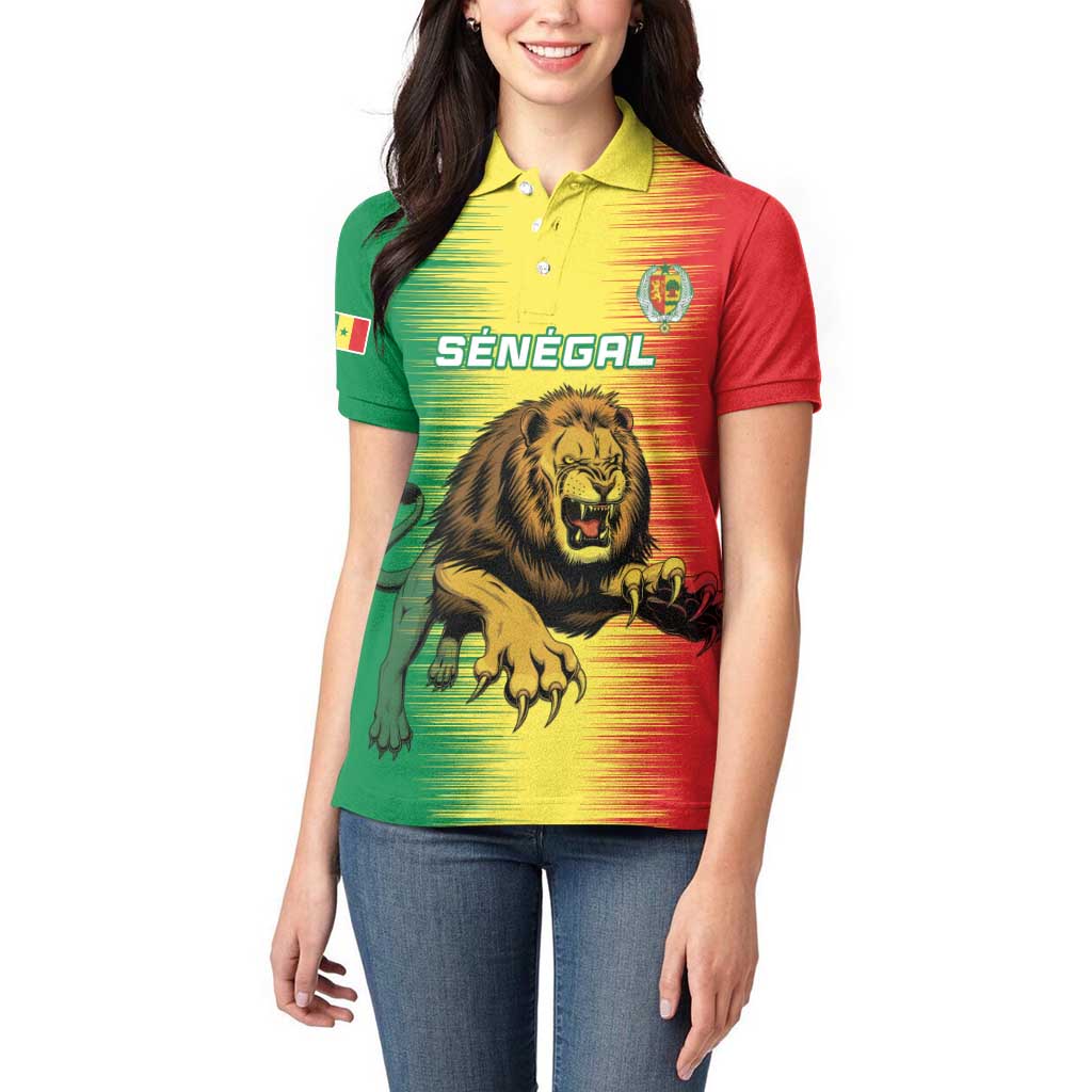 Custom Senegal Football Women Polo Shirt Go Lions of Teranga - Wonder Print Shop