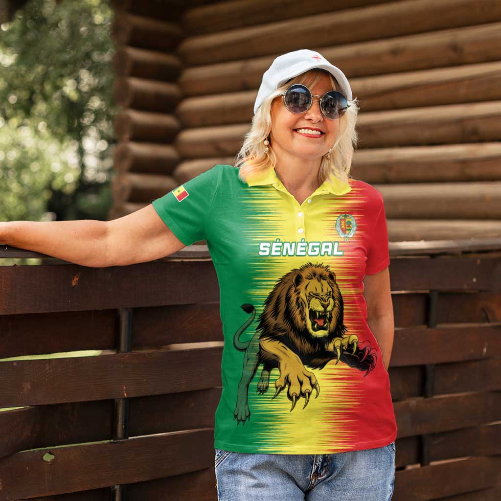 Custom Senegal Football Women Polo Shirt Go Lions of Teranga - Wonder Print Shop