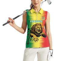 Custom Senegal Football Women Sleeveless Polo Shirt Go Lions of Teranga - Wonder Print Shop
