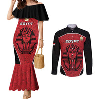 Custom Egypt Football Couples Matching Mermaid Dress and Long Sleeve Button Shirt Go Pharaohs