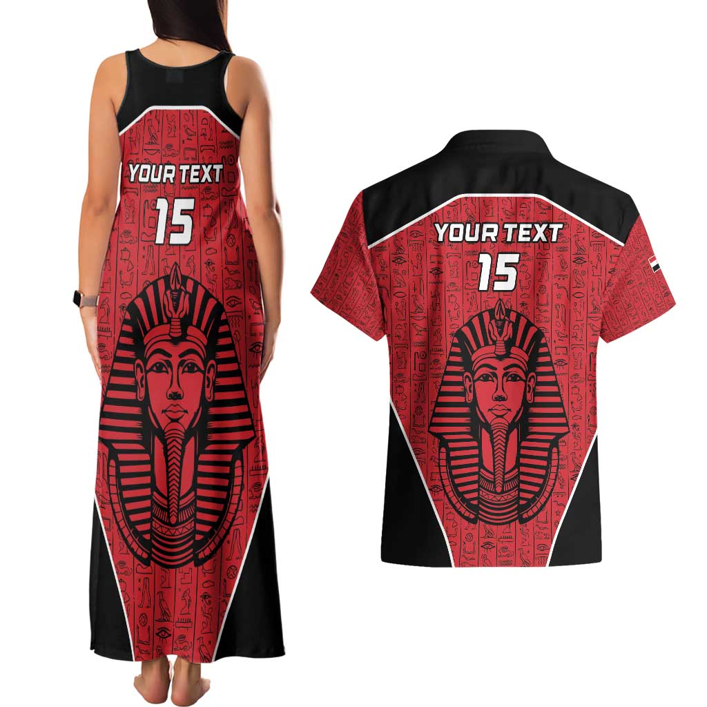 Custom Egypt Football Couples Matching Tank Maxi Dress and Hawaiian Shirt Go Pharaohs