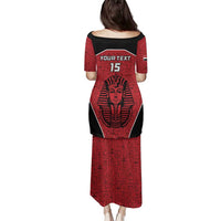 Custom Egypt Football Family Matching Puletasi and Hawaiian Shirt Go Pharaohs