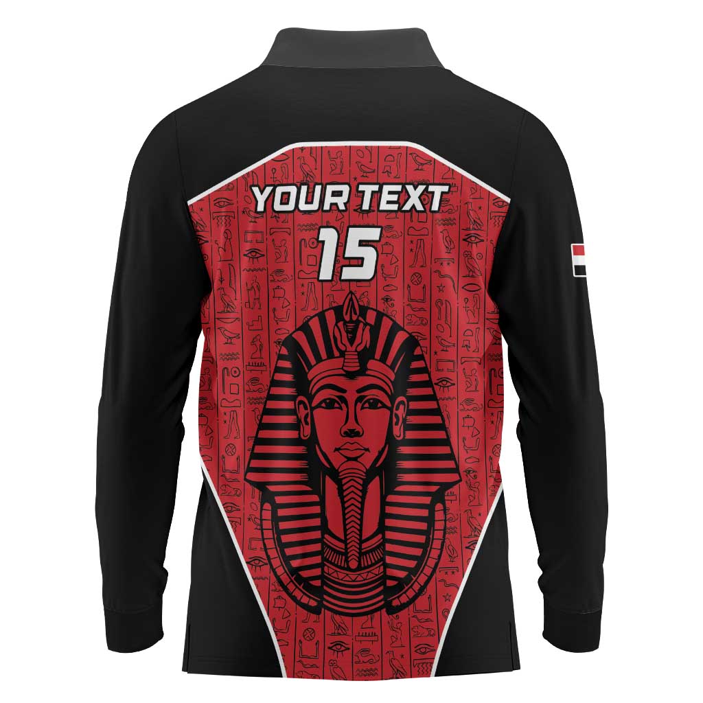 Custom Egypt Football Long Sleeve Polo Shirt Go Pharaohs - Wonder Print Shop