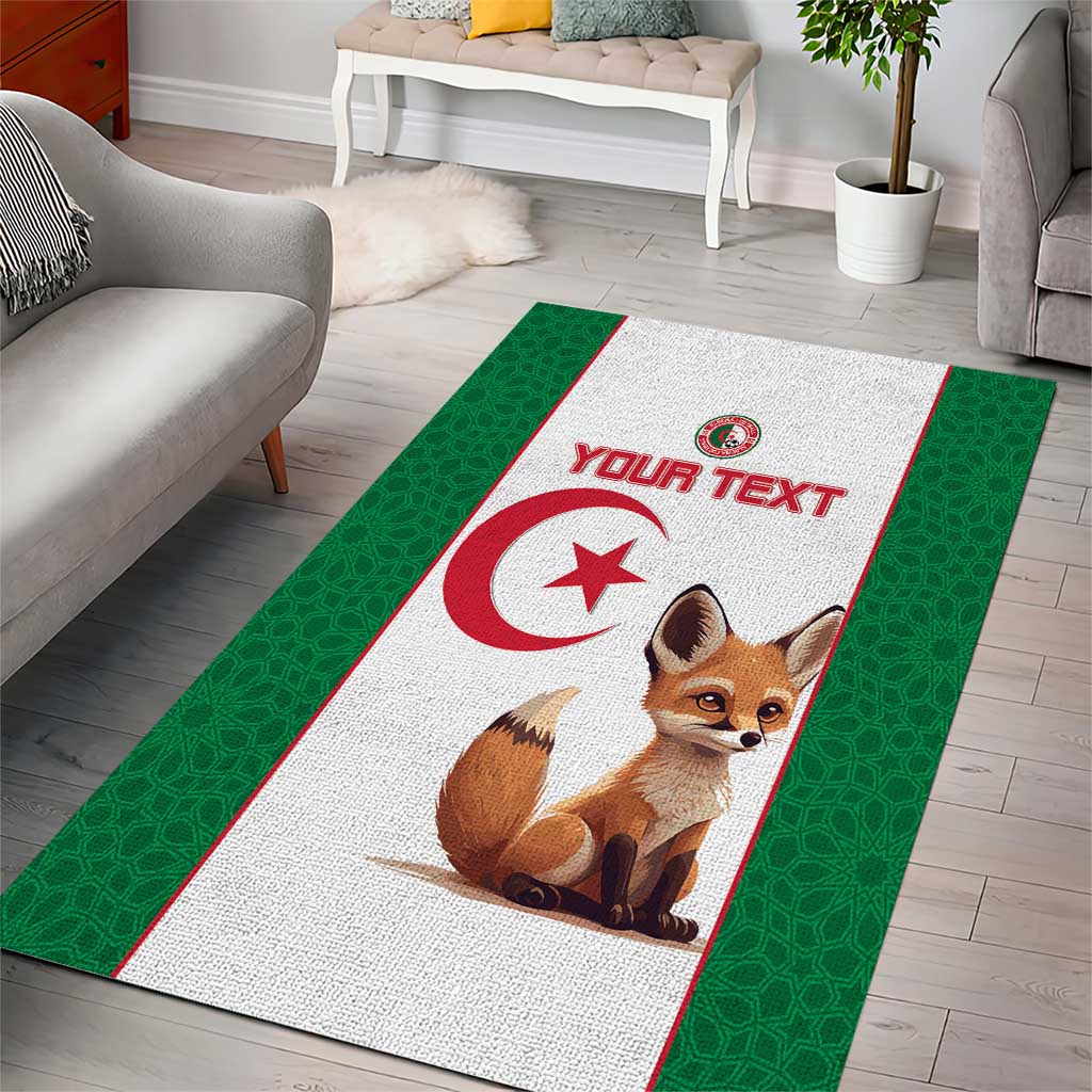 Custom Algeria Football Area Rug Go Fennec Foxes