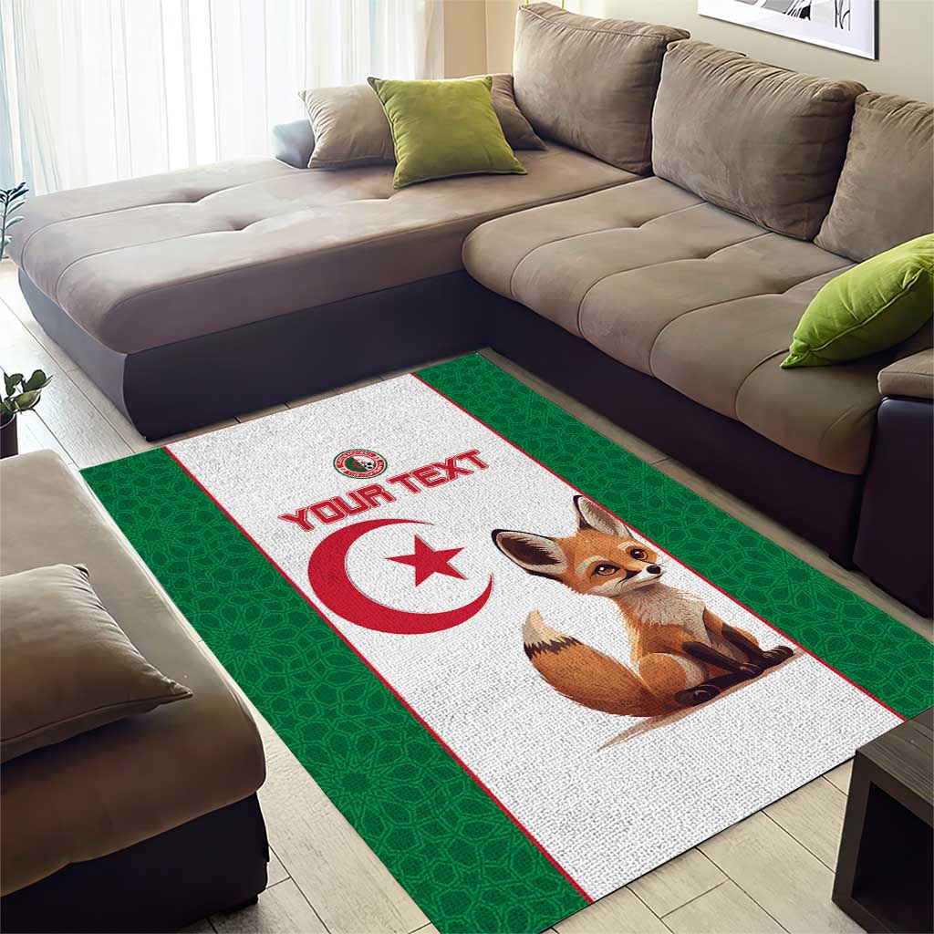 Custom Algeria Football Area Rug Go Fennec Foxes