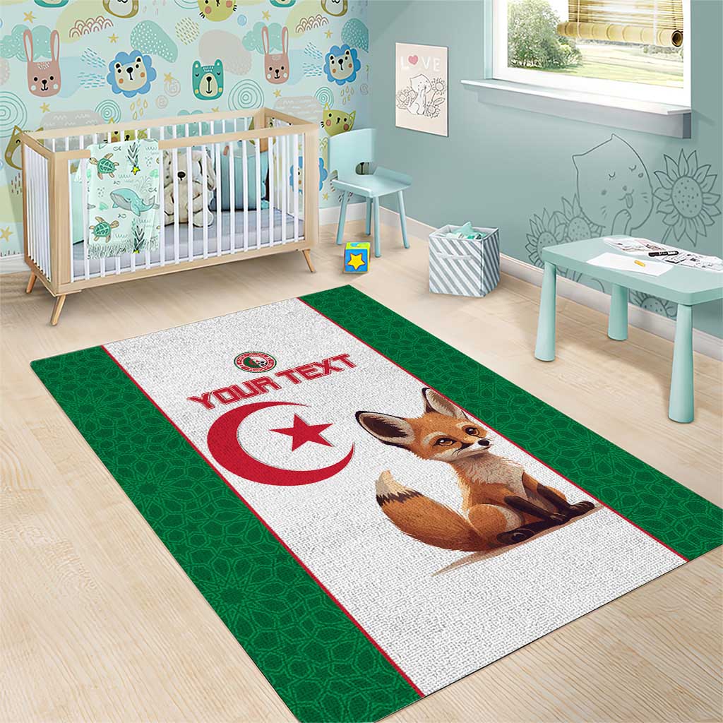 Custom Algeria Football Area Rug Go Fennec Foxes