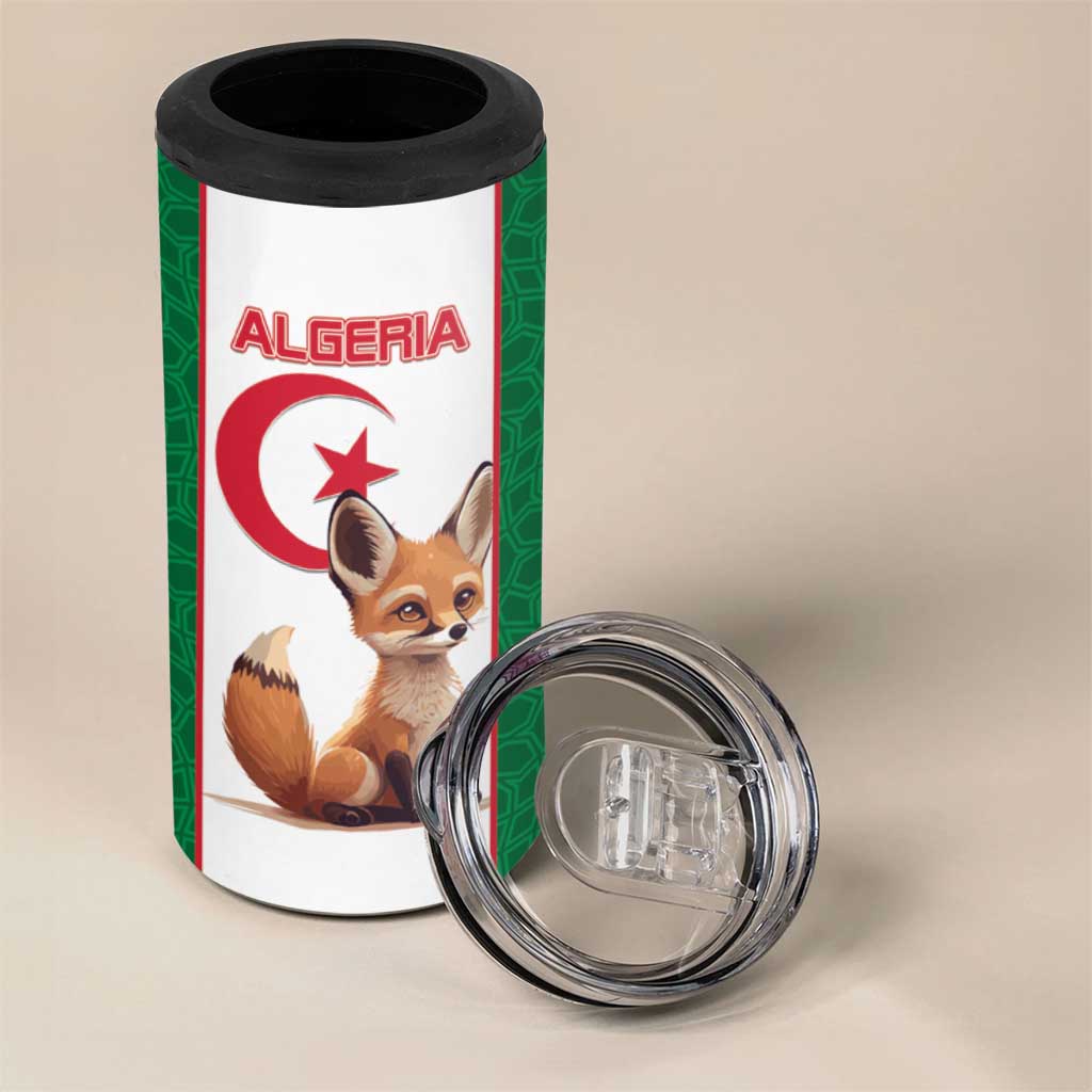 Custom Algeria Football 4 in 1 Can Cooler Tumbler Go  Fennec Foxes
