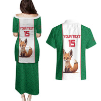 Custom Algeria Football Couples Matching Puletasi and Hawaiian Shirt Go Fennec Foxes
