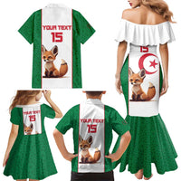 Custom Algeria Football Family Matching Mermaid Dress and Hawaiian Shirt Go Fennec Foxes - Wonder Print Shop