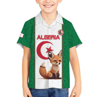 Custom Algeria Football Family Matching Off The Shoulder Long Sleeve Dress and Hawaiian Shirt Go Fennec Foxes