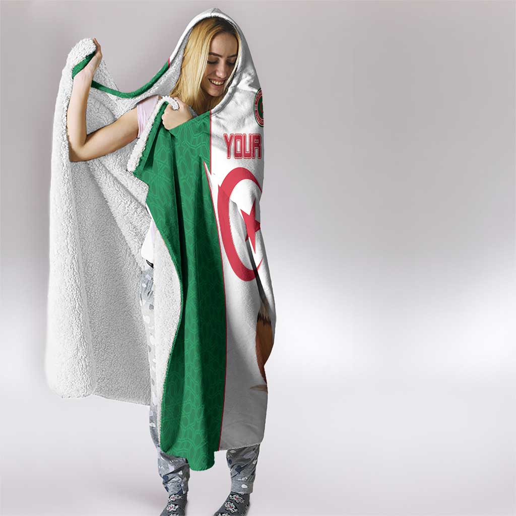 Custom Algeria Football Hooded Blanket Go Fennec Foxes - Wonder Print Shop