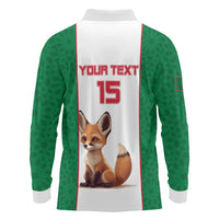 Custom Algeria Football Long Sleeve Polo Shirt Go Fennec Foxes - Wonder Print Shop