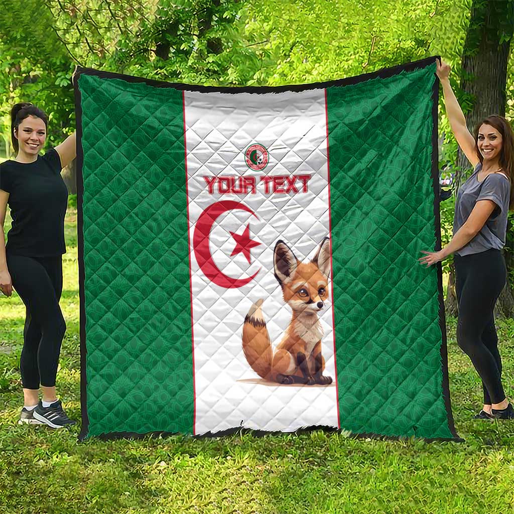 Custom Algeria Football Quilt Go Fennec Foxes - Wonder Print Shop