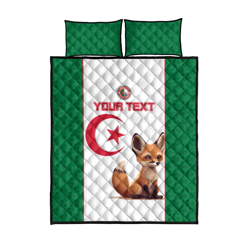 Custom Algeria Football Quilt Bed Set Go Fennec Foxes - Wonder Print Shop